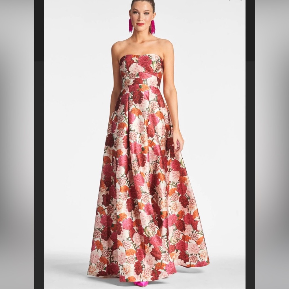 Sachi and Babi Floral Strapless Gown